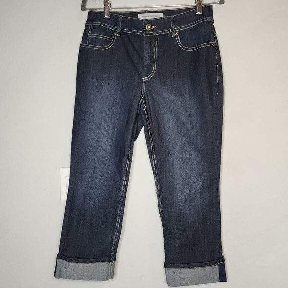 Chico's Denim Crop Jeans Denim Cuffed Capri's Women's Size 6 (0.5) - Picture 1 of 15